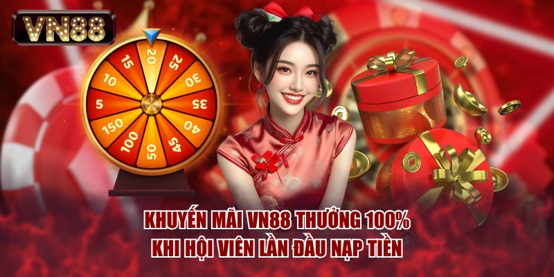 Khuyến mãi VN88 thưởng 100% khi hội viên lần đầu nạp tiền